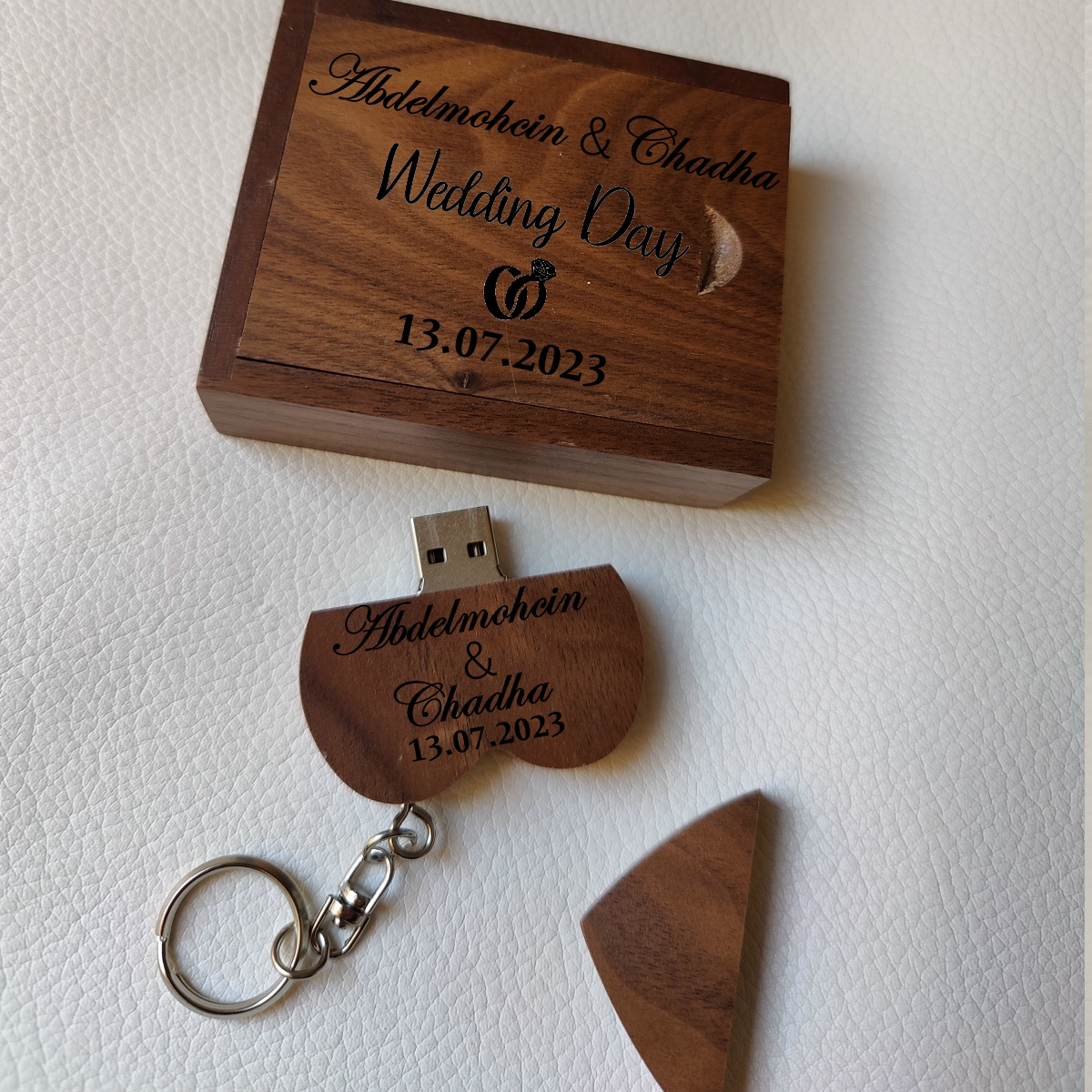 Clé USB (32G) en bois avec boîte personnalisé